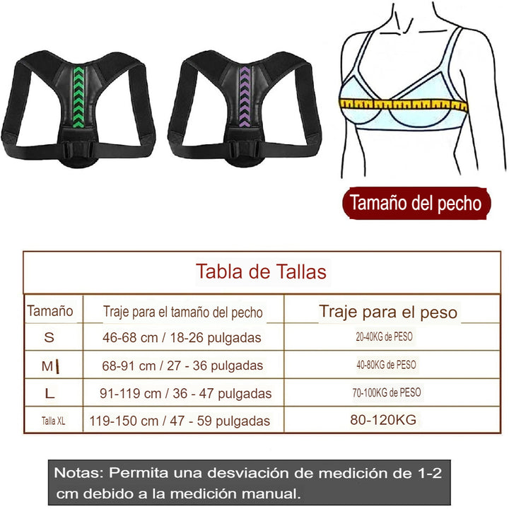 Corrector De Postura Ajustable Invisible Hombros Y Espalda